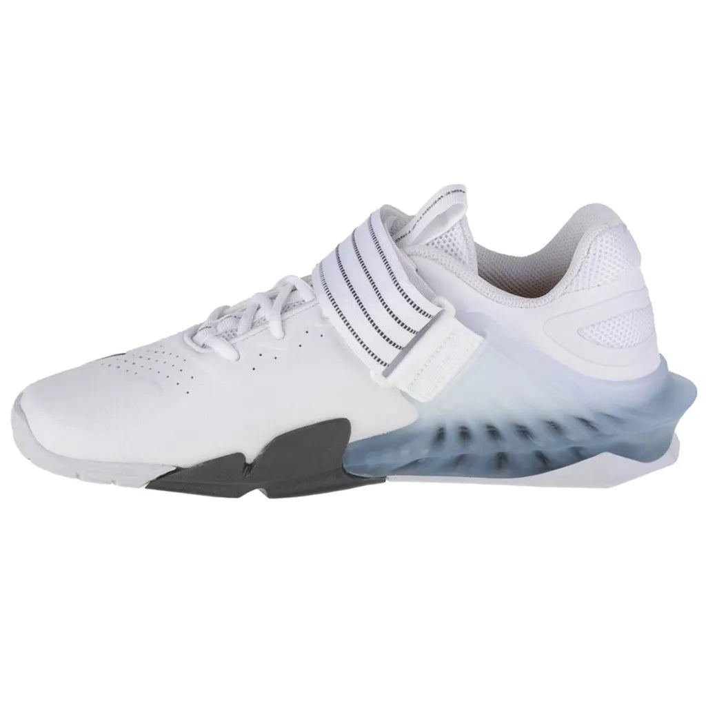 Exclusive Savaleos Weightlifting Shoes — White/Iron Grey/Laser Orange/Black — Size US M 5.5 - UK 5 - EUR 38 — Front View
