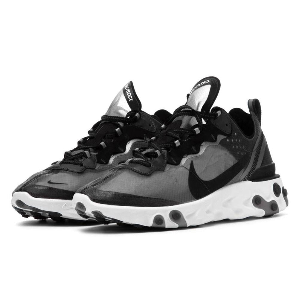 Exclusive Nike React Element 87 Black White — UK 3 | EU 35.5 | US 3.5 — Side View
