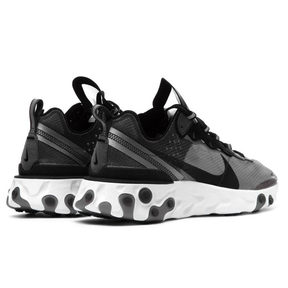 Exclusive Nike React Element 87 Black White — UK 3 | EU 35.5 | US 3.5 — Back View