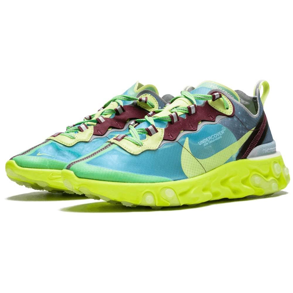 Exclusive Undercover x Nike React Element 87 Blue Volt — UK 3 | EU 35.5 | US 3.5 — Side View