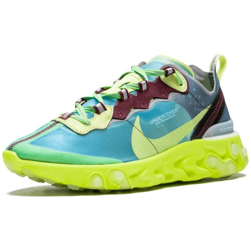 Exclusive Undercover x Nike React Element 87 Blue Volt — UK 3 | EU 35.5 | US 3.5 — Top View
