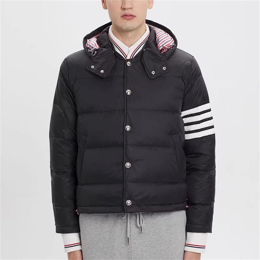 Exclusive Thom Browne  Hooded Down Jacket — Gray — Size 1/M — Alternate View 10