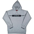 Exclusive Supreme Chest Twill Tape Hooded Sweatshirt - Grey — XXS — Front View
