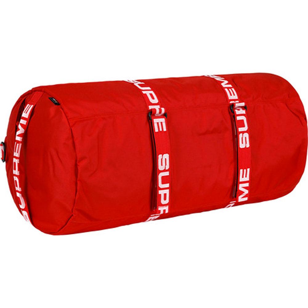 Exclusive Supreme Duffle Bag (SS18) Red — Side View