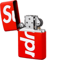 Exclusive Supreme Logo Zippo Red — Front View