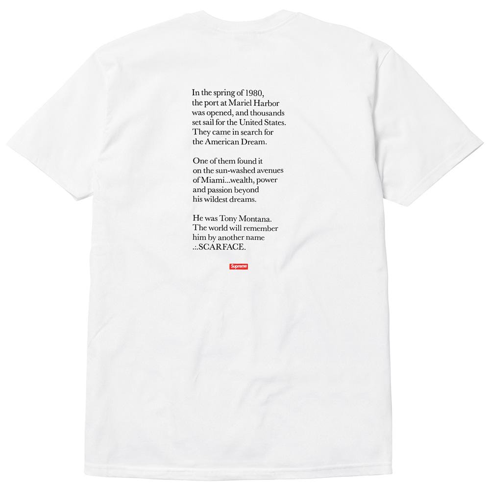 Exclusive Supreme Scarface Shower Tee - White — XXS — Side View