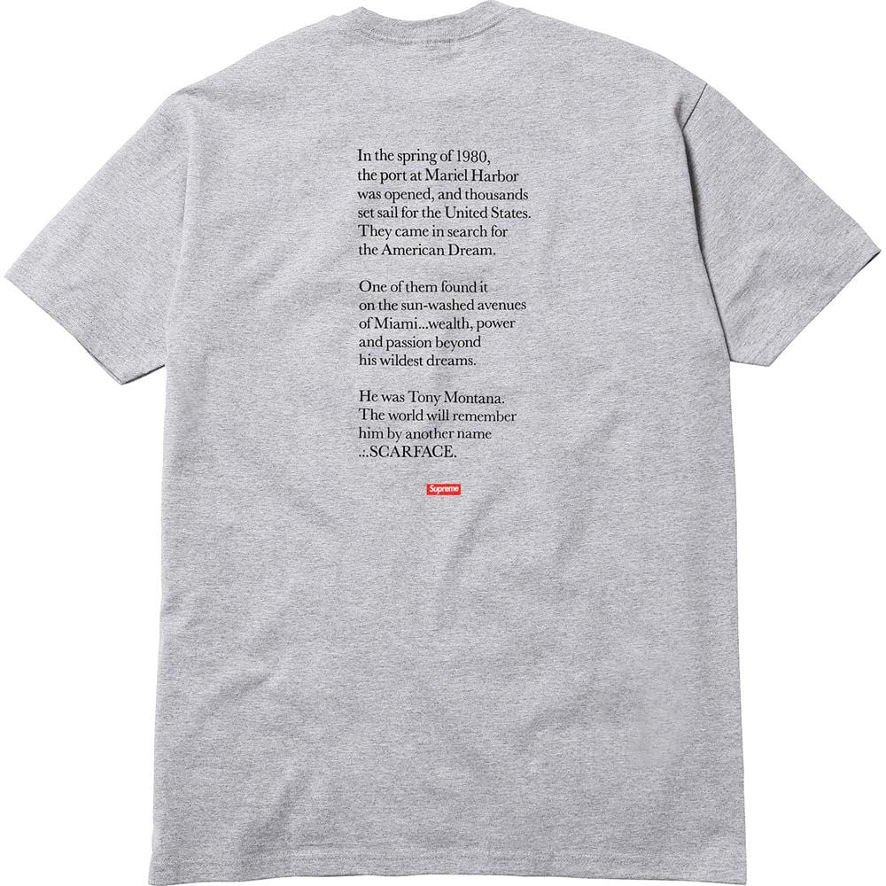 Exclusive Supreme Scarface Split Tee - Heather Grey — XXS — Side View