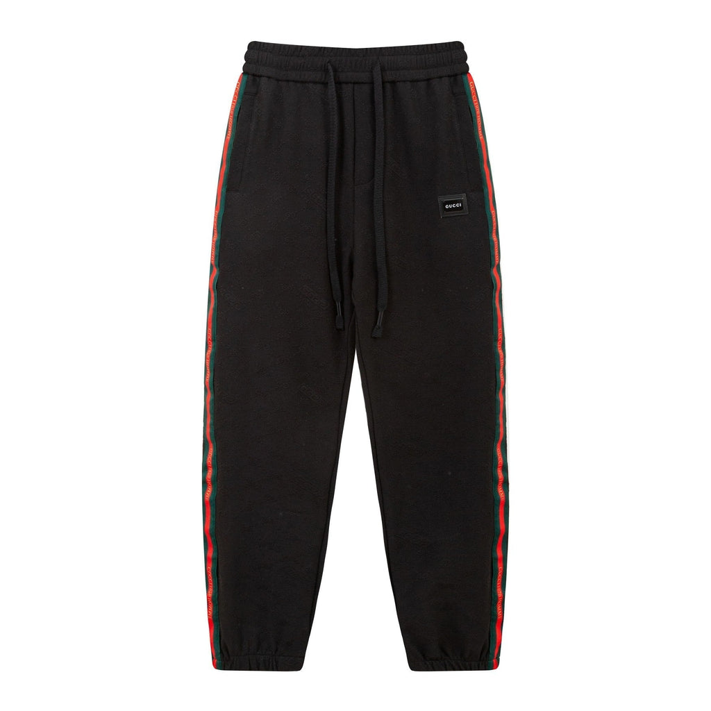 Exclusive Gucci Web Stripe Track Pants in Black — M — Side View