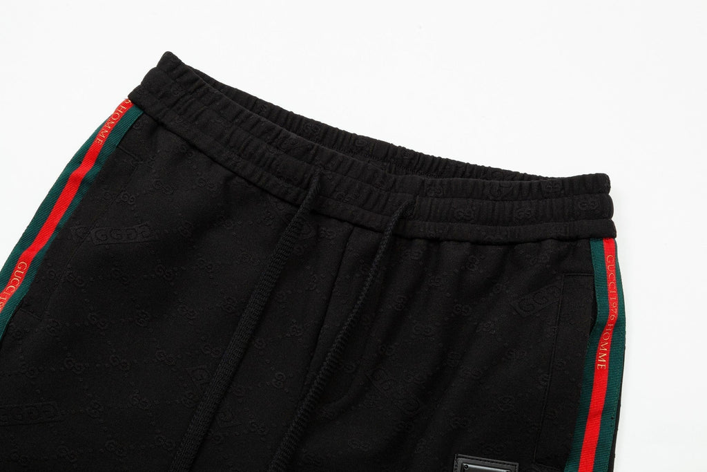 Exclusive Gucci Web Stripe Track Pants in Black — M — Top View
