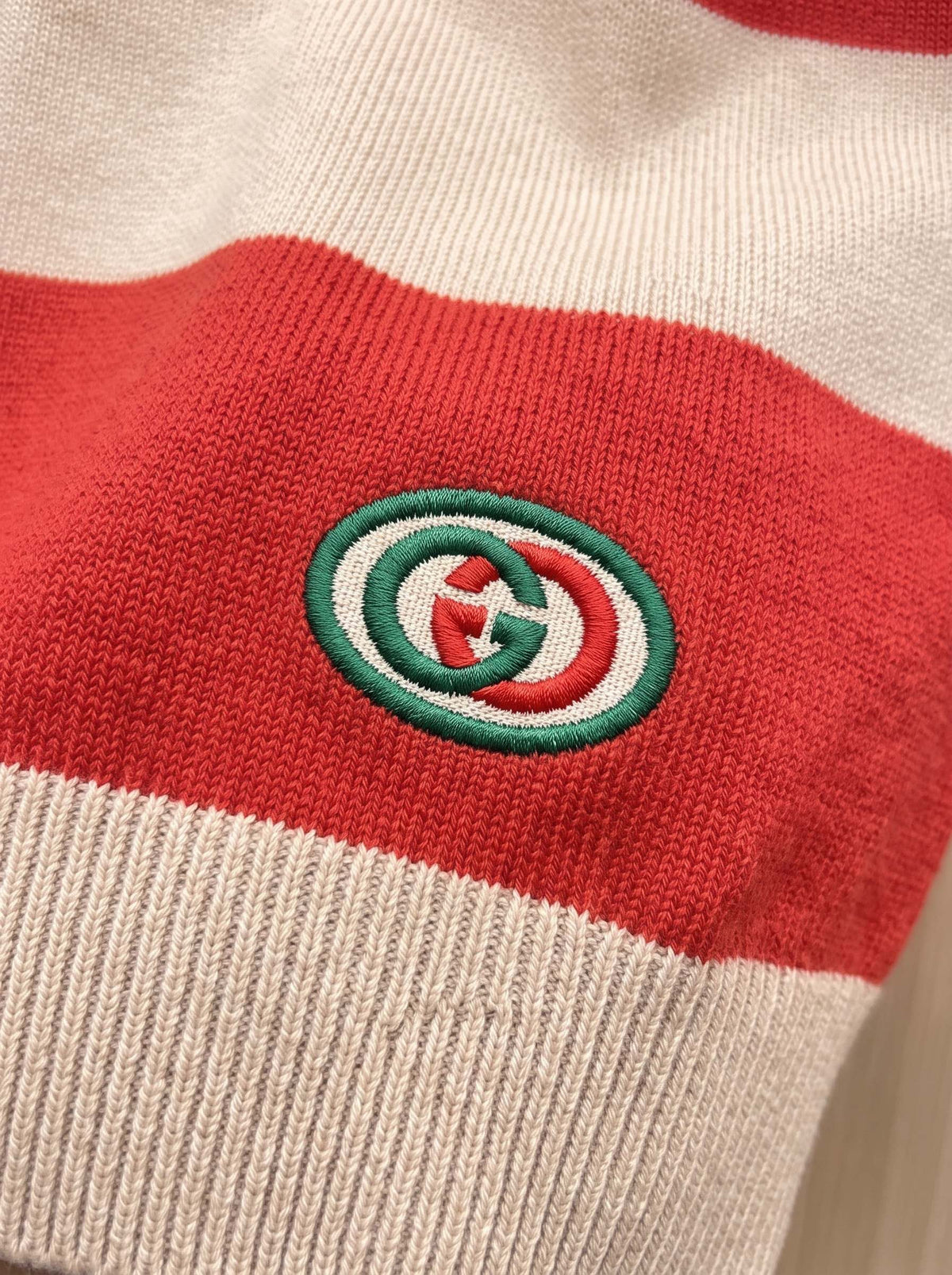 Exclusive Gucci Unisex Striped Polo Sweater — S — Alternate View 7