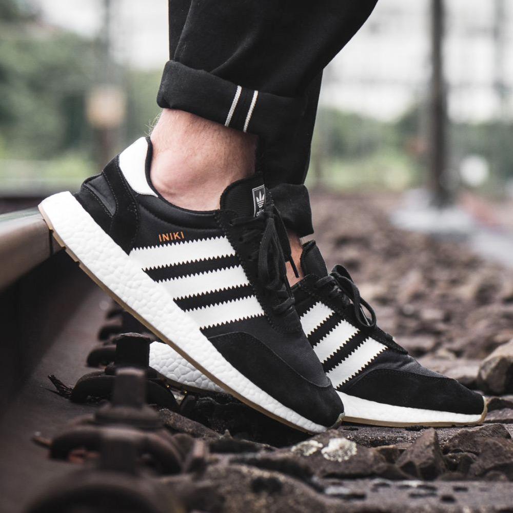 Exclusive adidas Iniki Runner Core Black-Gum — UK 3.5 | EU 36 | US 4 — Side View