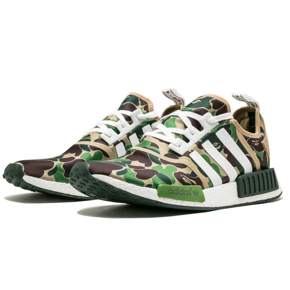 Exclusive Bape x Adidas NMD_R1 Green Camo — UK 3.5 | EU 36 | US 4 — Side View