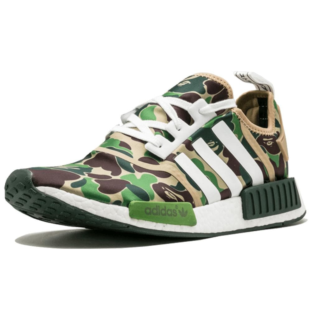 Exclusive Bape x Adidas NMD_R1 Green Camo — UK 3.5 | EU 36 | US 4 — Top View