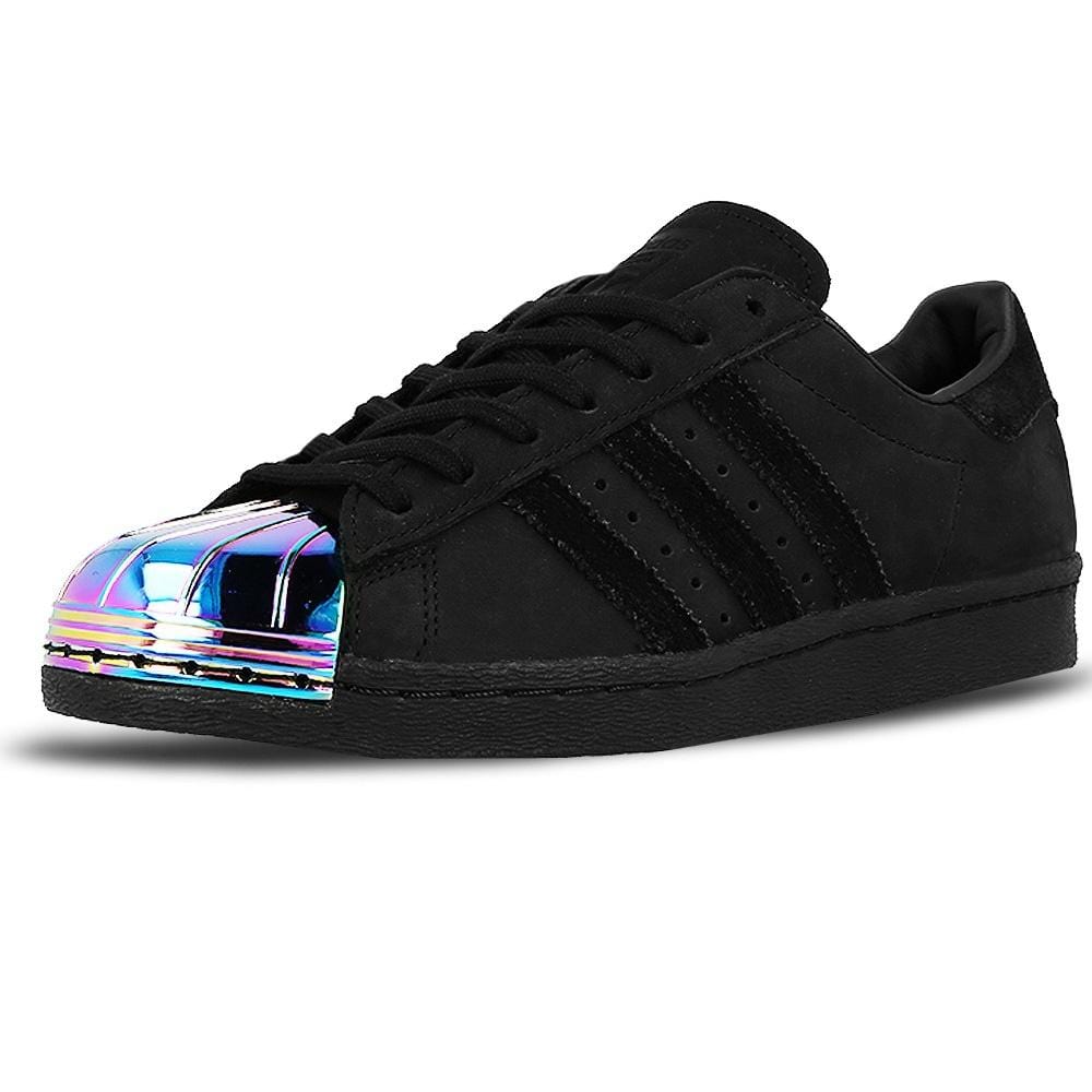 Exclusive adidas Originals Superstar 80s Metal Toe W (black-multi) — UK 3.5 | EU 36 | US 4 — Top View