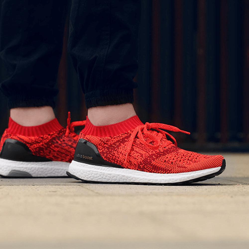 Exclusive ADIDAS ULTRA BOOST UNCAGED Scarlet, Solar Red & Black — UK 3.5 | EU 36 | US 4 — Back View