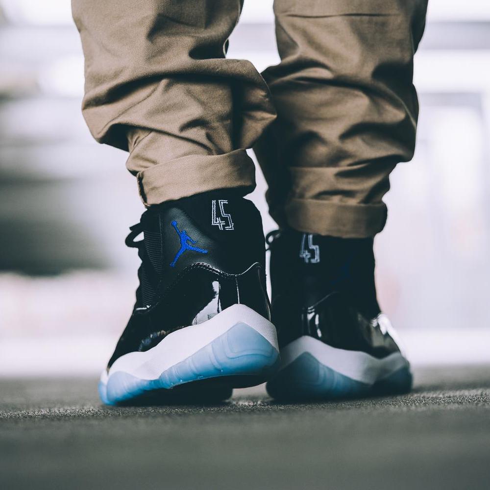 Exclusive Air Jordan 11 Retro Space Jam Monster Mash — UK 3 | EU 35.5 | US 3.5 — Lifestyle View