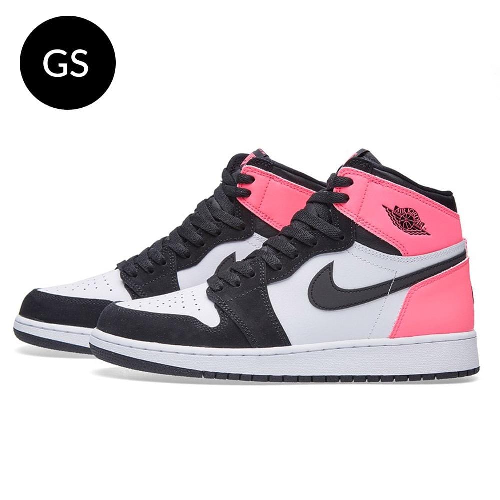 Exclusive Air Jordan 1 Retro High OG GS 'Black Hyper Pink White' — Front View