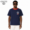 Exclusive Gucci GG Cherry Embroidered T-Shirt — Blue — Size XS — Front View