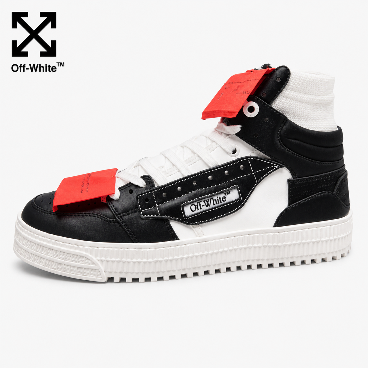 Exclusive Off-White Arrow logo high-top sneakers#13 — 36 — Size White — Front View