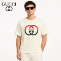 Exclusive Gucci Interlocking Double G Logo T-Shirt — Beige — Size XS — Front View