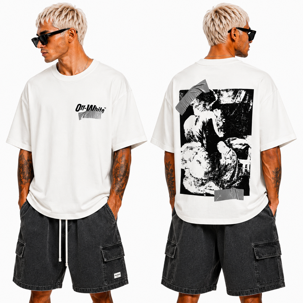 Exclusive OFF-White  Arrow sign T-shirt#812 — White — Size XS — Back View