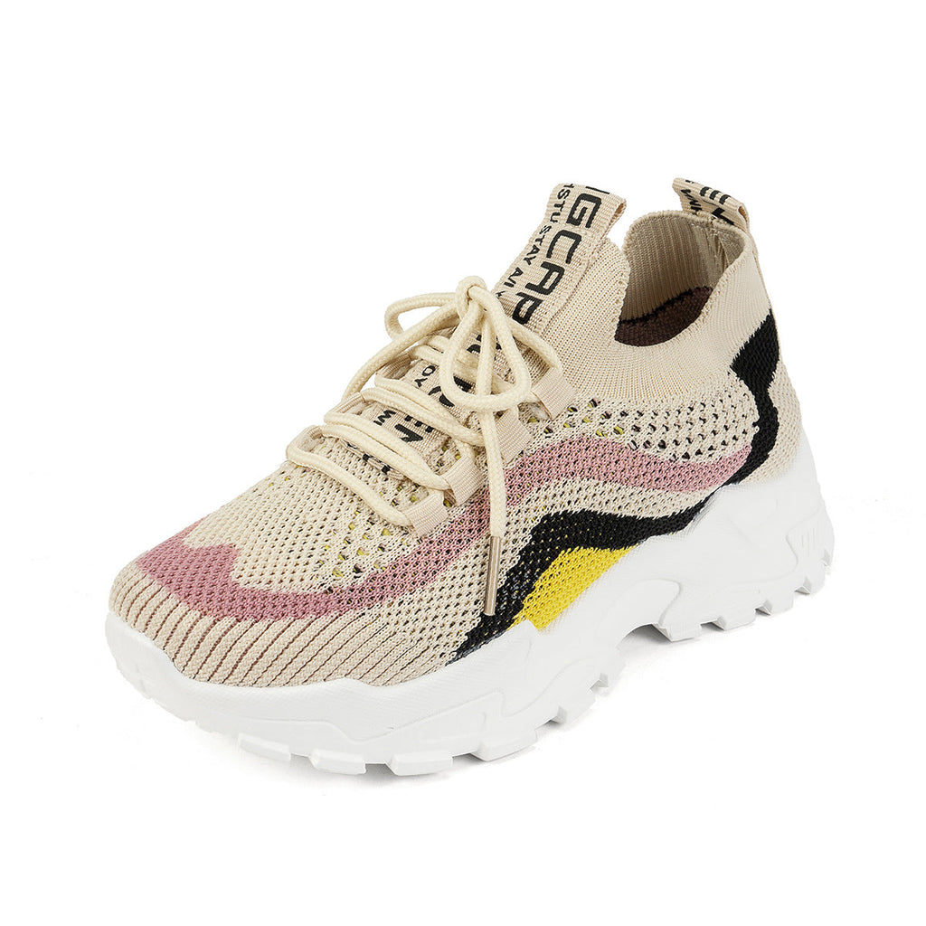 Exclusive Stylish And Lightweight Soft Bottom Sports Women's Casual Shoes — Black White — Size 36 — Side View