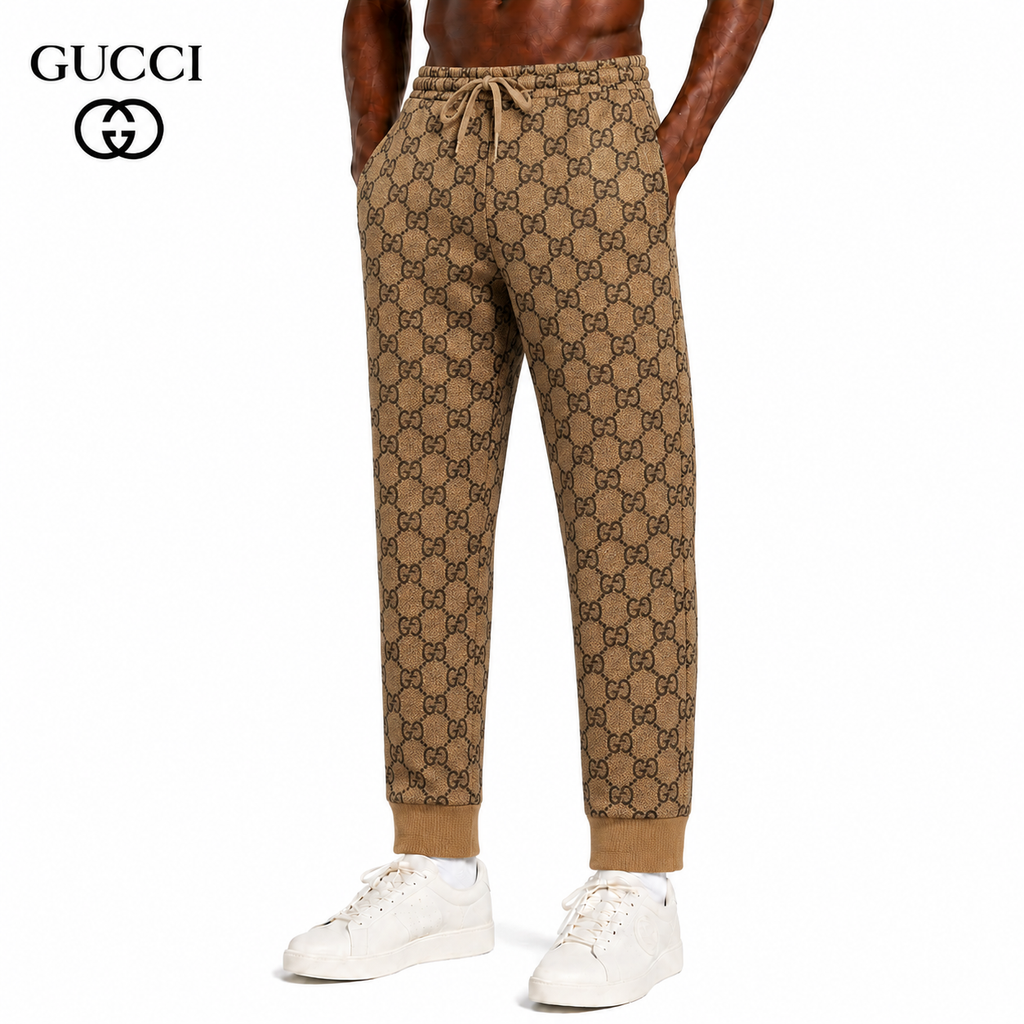 Exclusive Gucci GG Supreme Monogram Jogger Pants — S — Front View