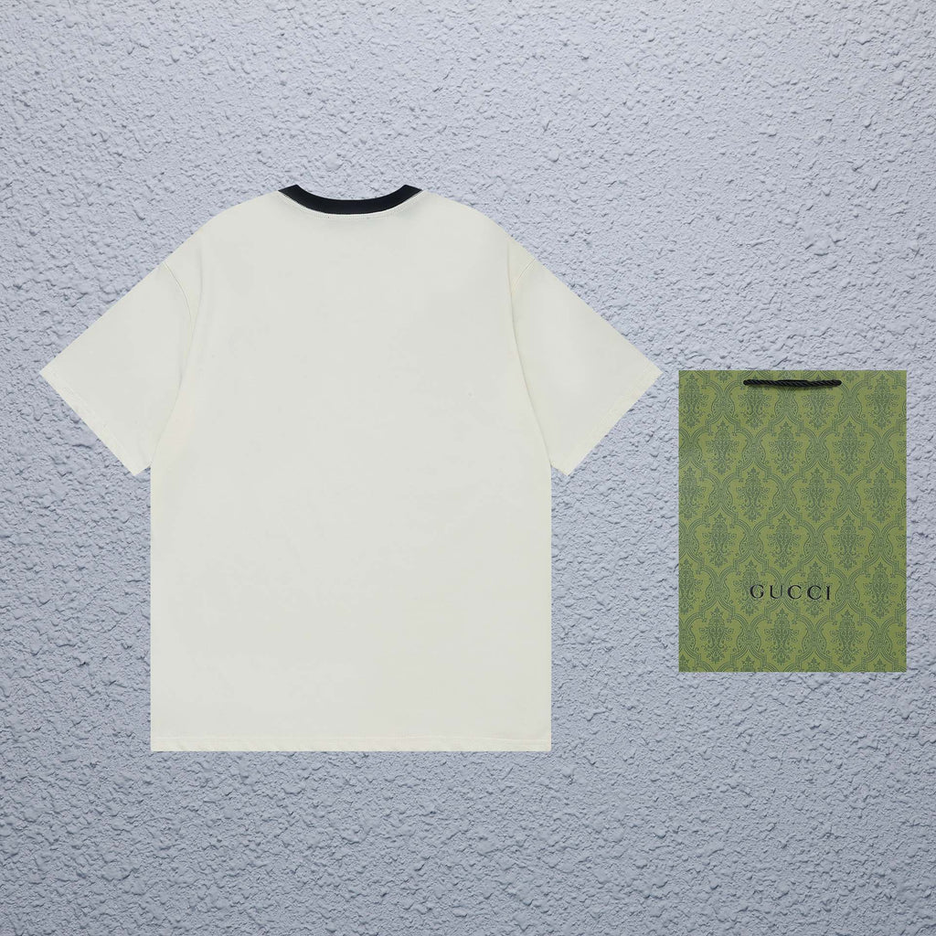 Exclusive Gucci GG Cherry Embroidered T-Shirt — Blue — Size XS — Detail View
