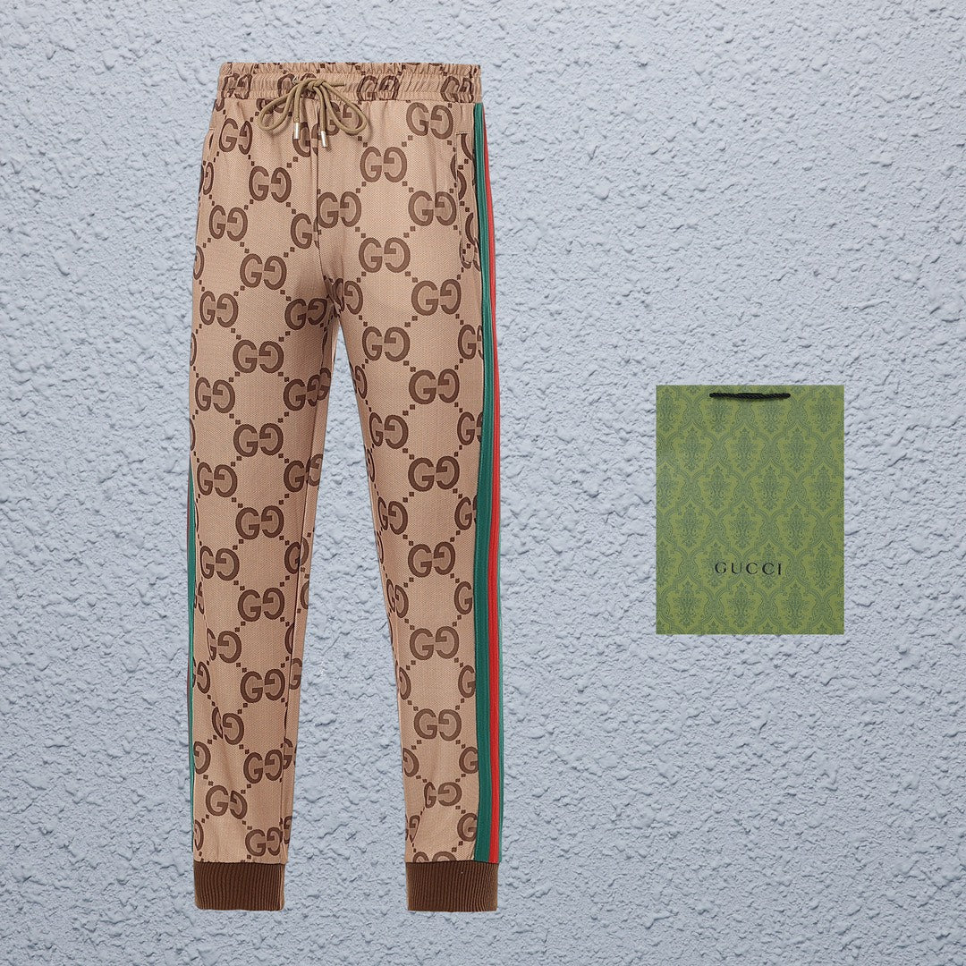 Exclusive Gucci GG Monogram Jogger Pants — Gray — Size S — Lifestyle View