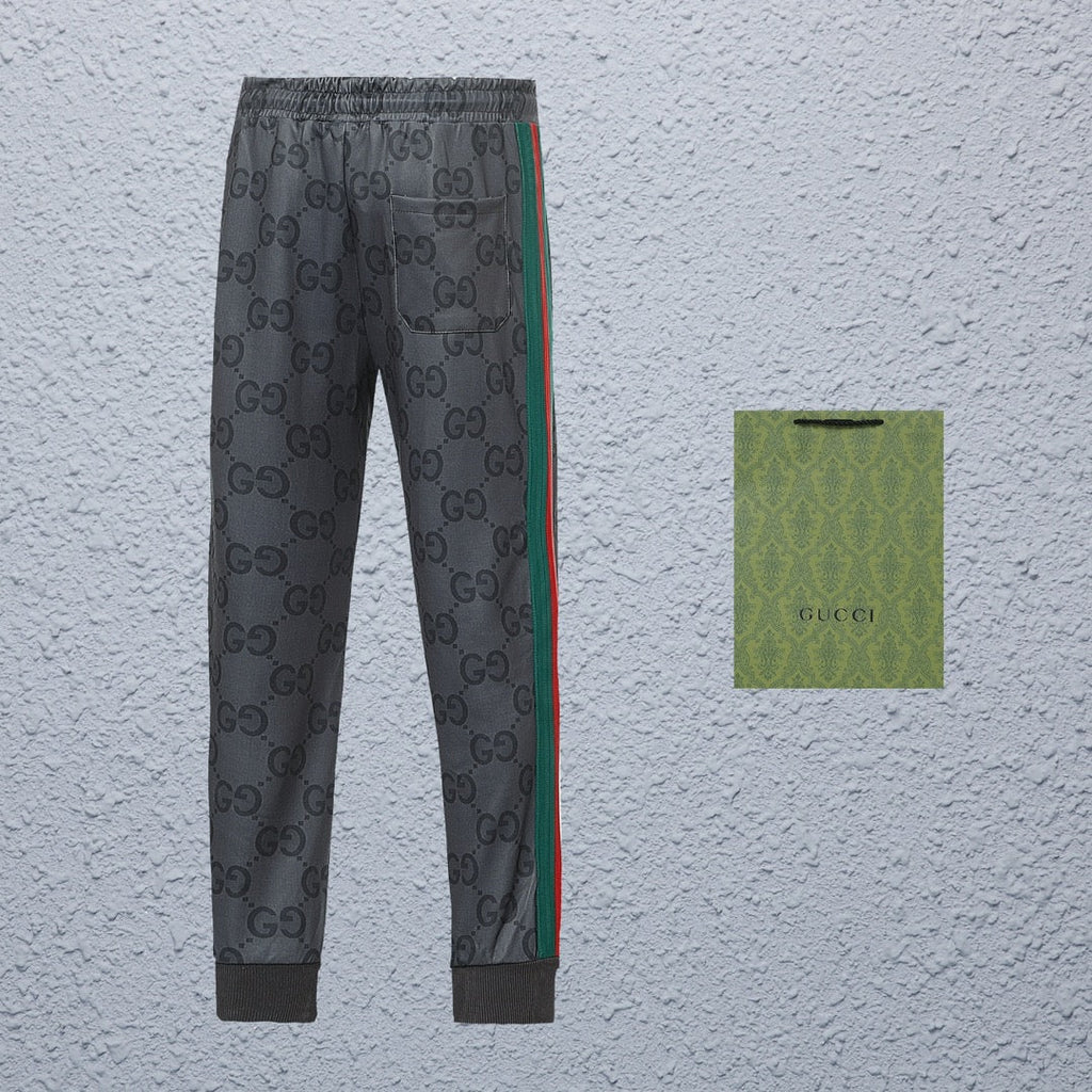 Exclusive Gucci GG Monogram Jogger Pants — Gray — Size S — Detail View