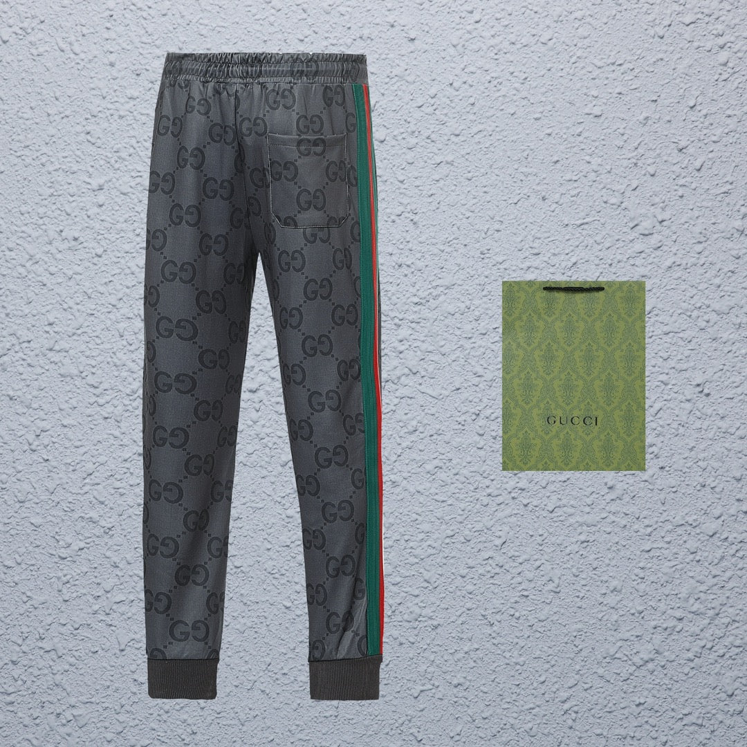 Exclusive Gucci GG Monogram Jogger Pants — Gray — Size S — Detail View