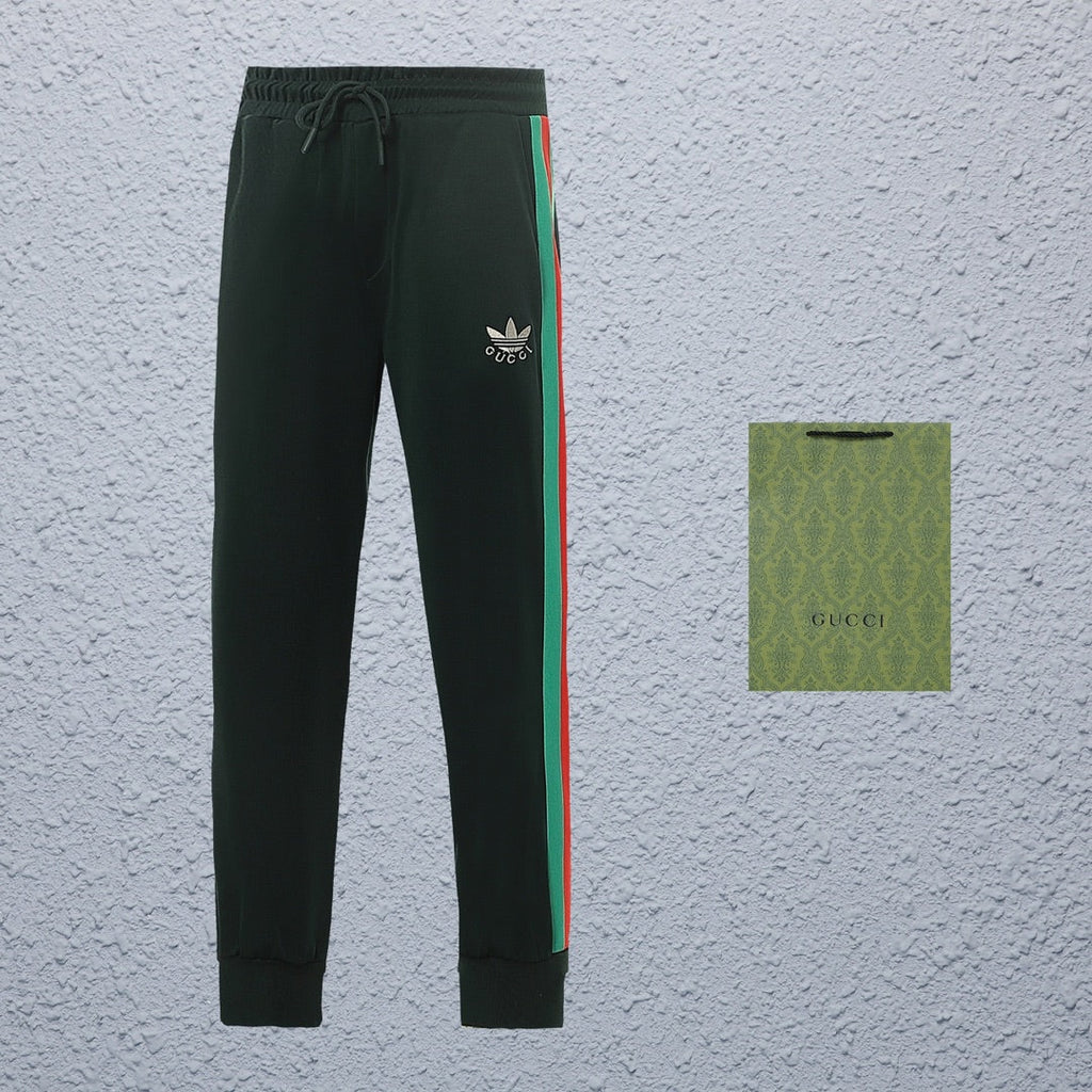 Exclusive Gucci x Adidas Web Stripe Track Pants — Green — Size S — Top View