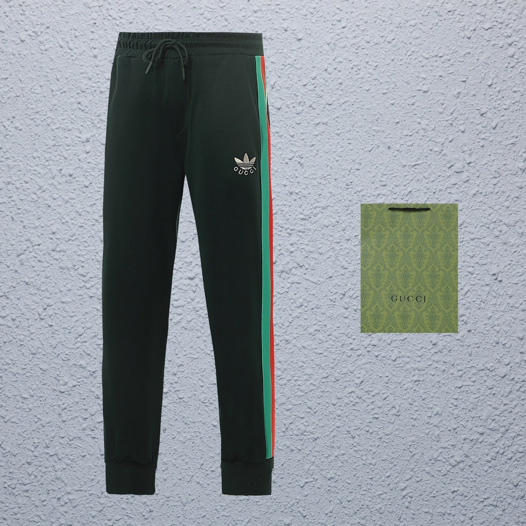 Exclusive Gucci x Adidas Web Stripe Track Pants — Green — Size S — Top View