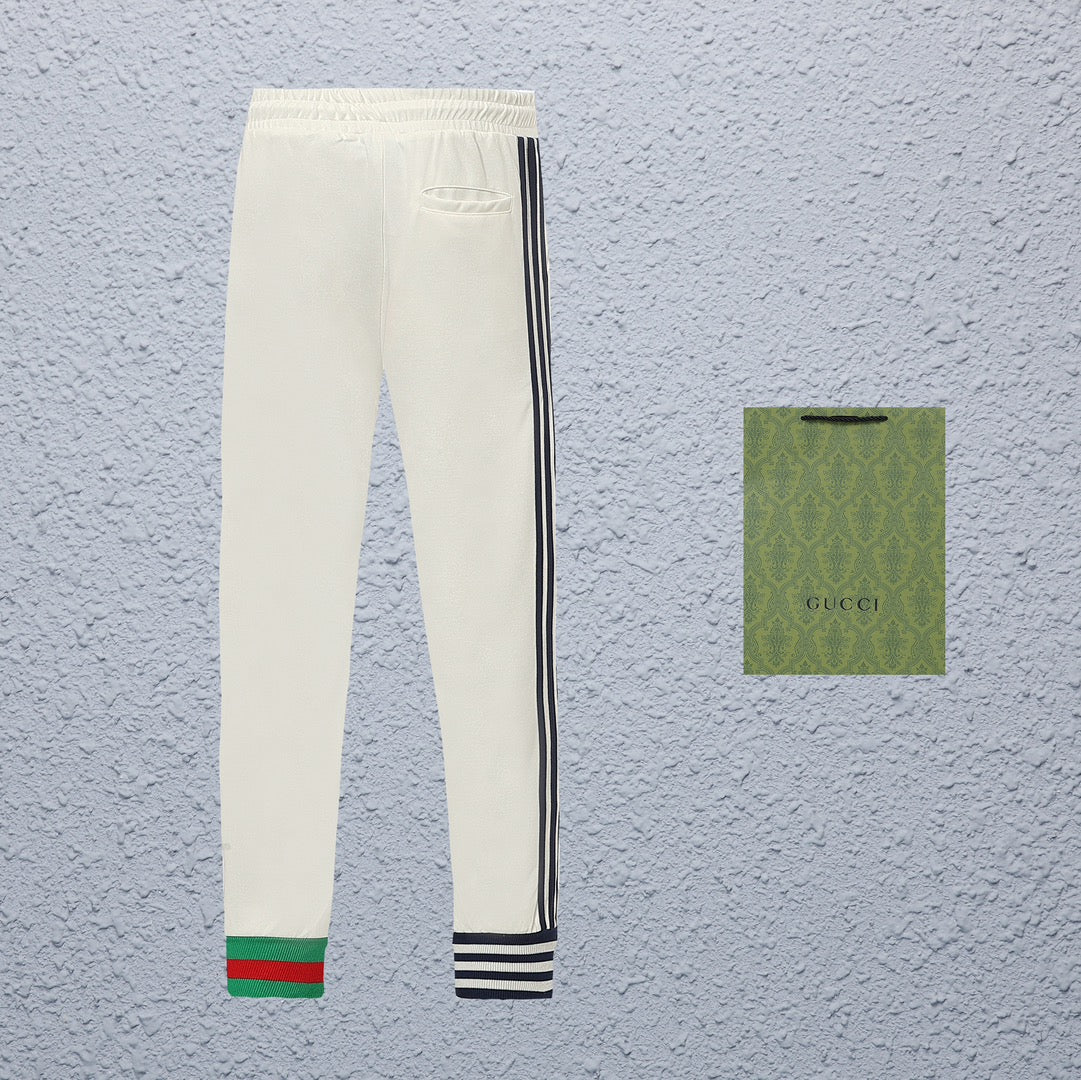 Exclusive Gucci x Adidas Web Stripe Track Pants — Green — Size S — Back View