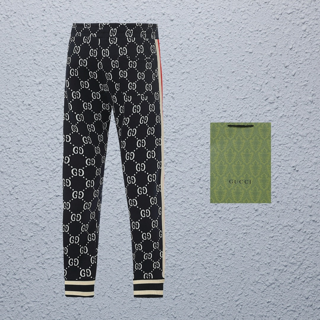 Exclusive Gucci GG Monogram All-Over Print Track Pants — S — Back View