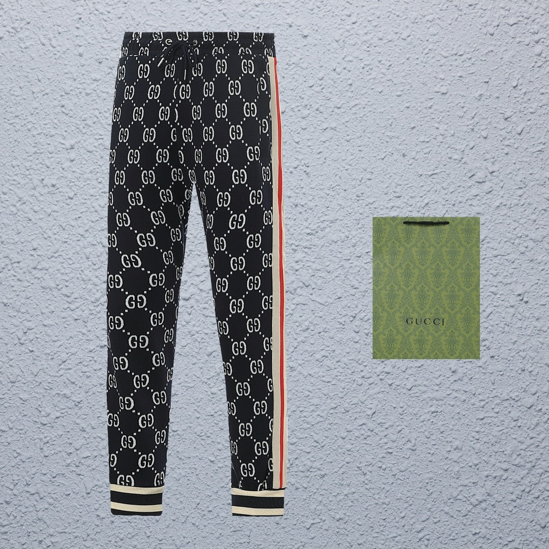 Exclusive Gucci GG Monogram All-Over Print Track Pants — S — Side View