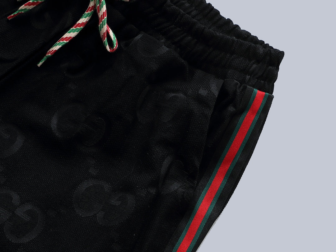 Exclusive Gucci GG Monogram Track Pants with Web Stripe — S — Detail View