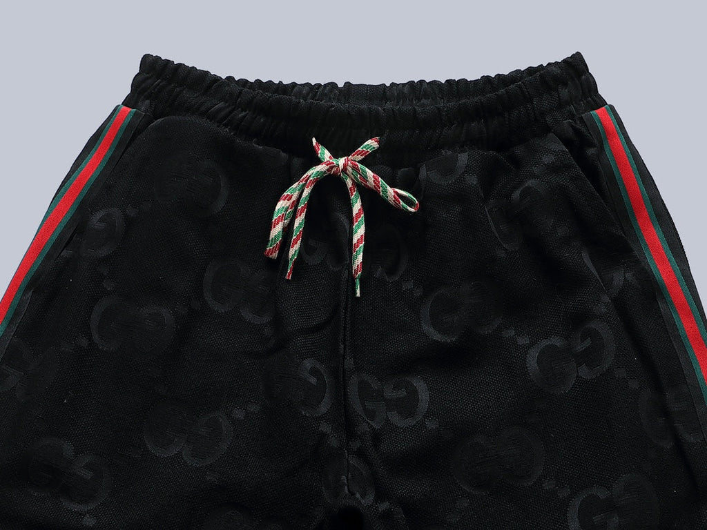 Exclusive Gucci GG Monogram Track Pants with Web Stripe — S — Top View