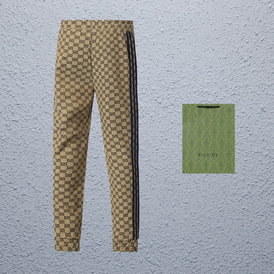 Exclusive Gucci x Adidas GG Monogram Track Pants — S — Back View