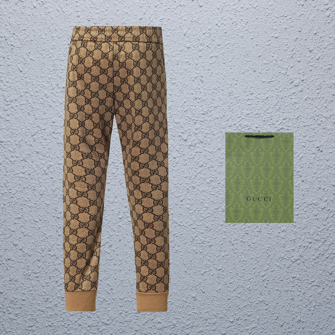 Exclusive Gucci GG Supreme Monogram Jogger Pants — S — Back View