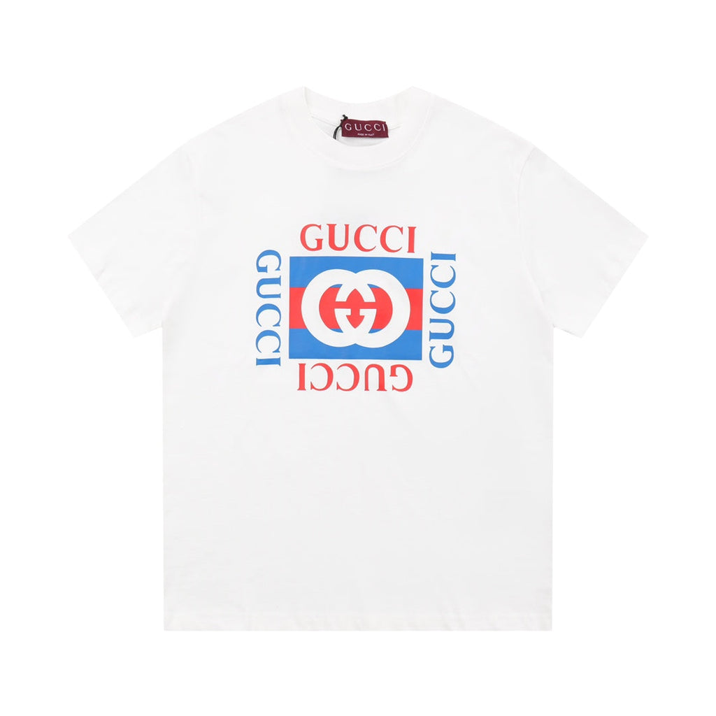 Exclusive Gucci Interlocking GG Logo Print T-Shirt — White — Size XS — Side View