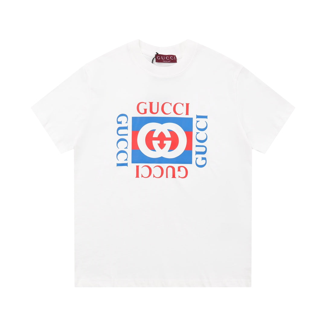 Exclusive Gucci Interlocking GG Logo Print T-Shirt — White — Size XS — Side View