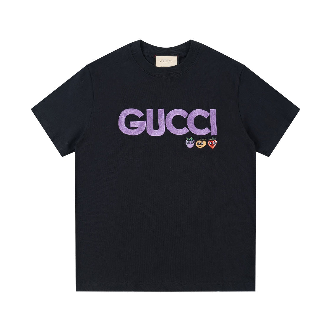 Exclusive Gucci Logo Fruit Embroidery T-Shirt — Color 1 — Size XS — Side View