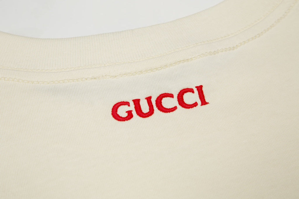 Exclusive Gucci GG Embroidered Logo T-Shirt — White — Size XS — Alternate View 9