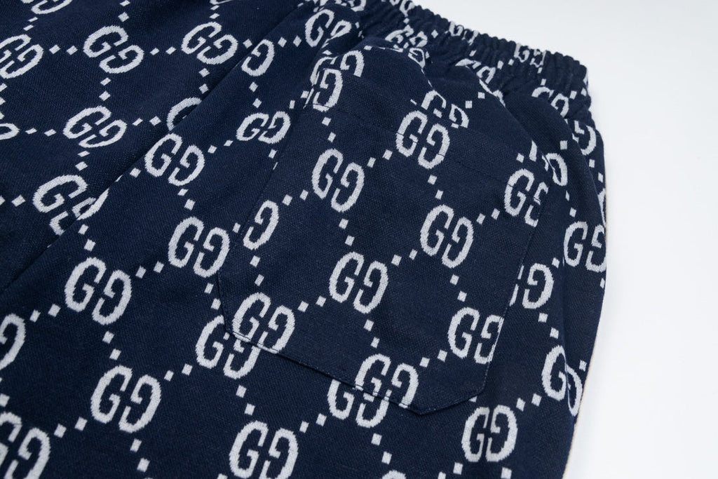 Exclusive Gucci GG Monogram Jogger Pants – Navy Blue with Web Stripe — XS — Alternate View 8
