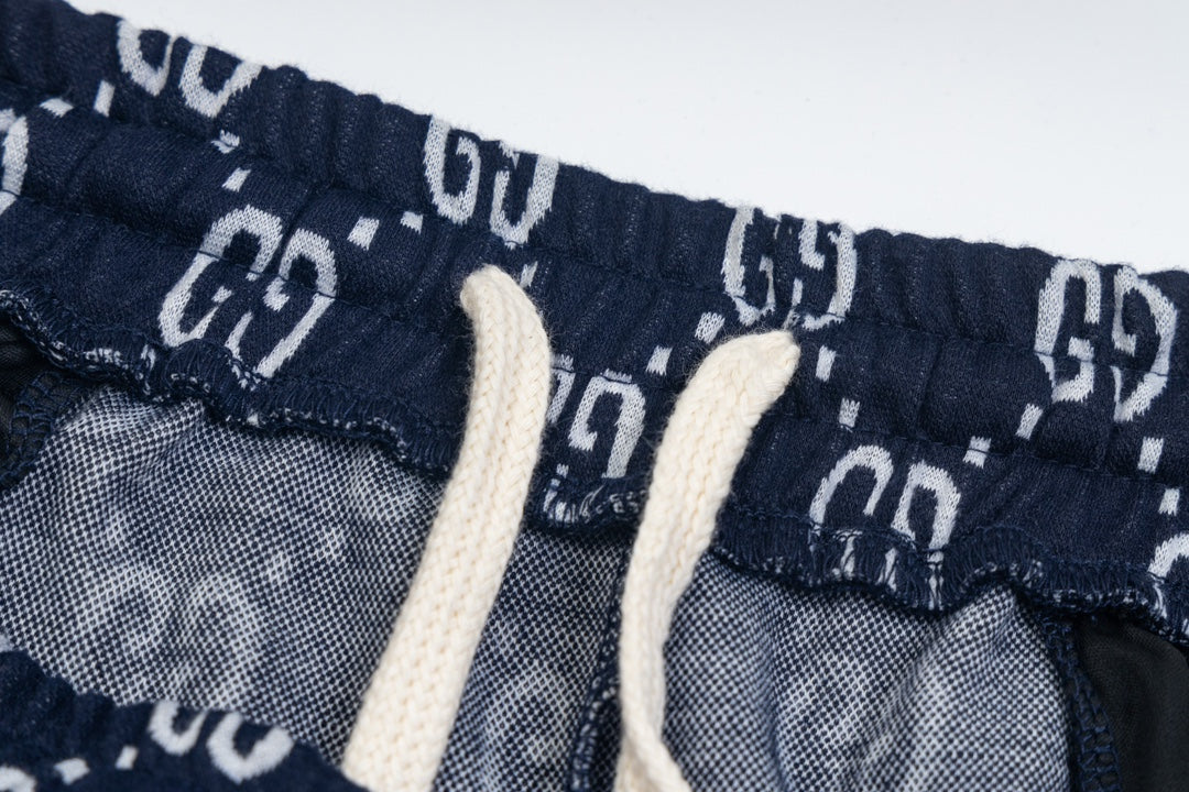 Exclusive Gucci GG Monogram Jogger Pants – Navy Blue with Web Stripe — XS — Alternate View 7