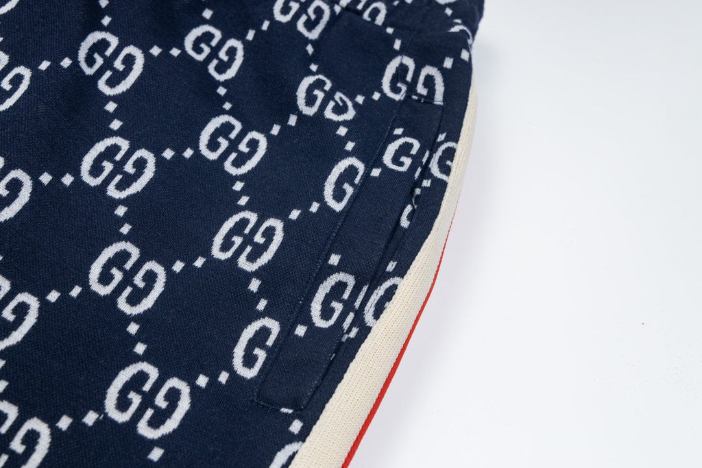 Exclusive Gucci GG Monogram Jogger Pants – Navy Blue with Web Stripe — XS — Alternate View 10
