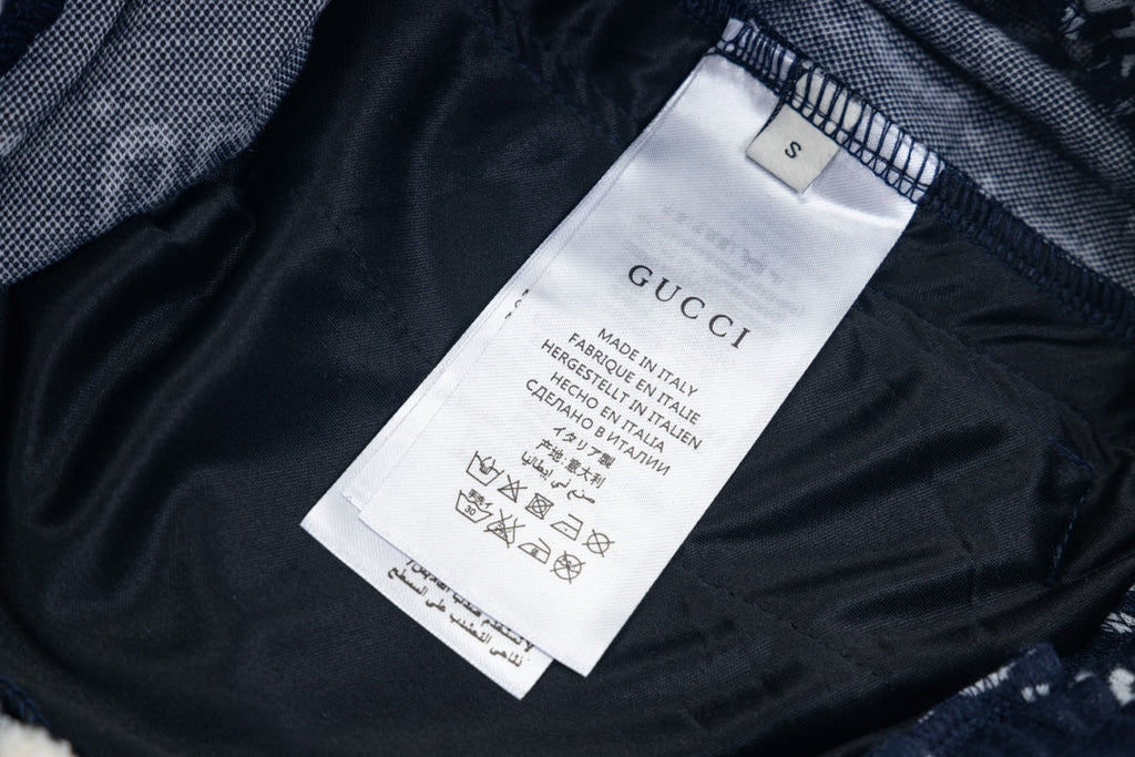 Exclusive Gucci GG Monogram Jogger Pants – Navy Blue with Web Stripe — XS — Alternate View 9