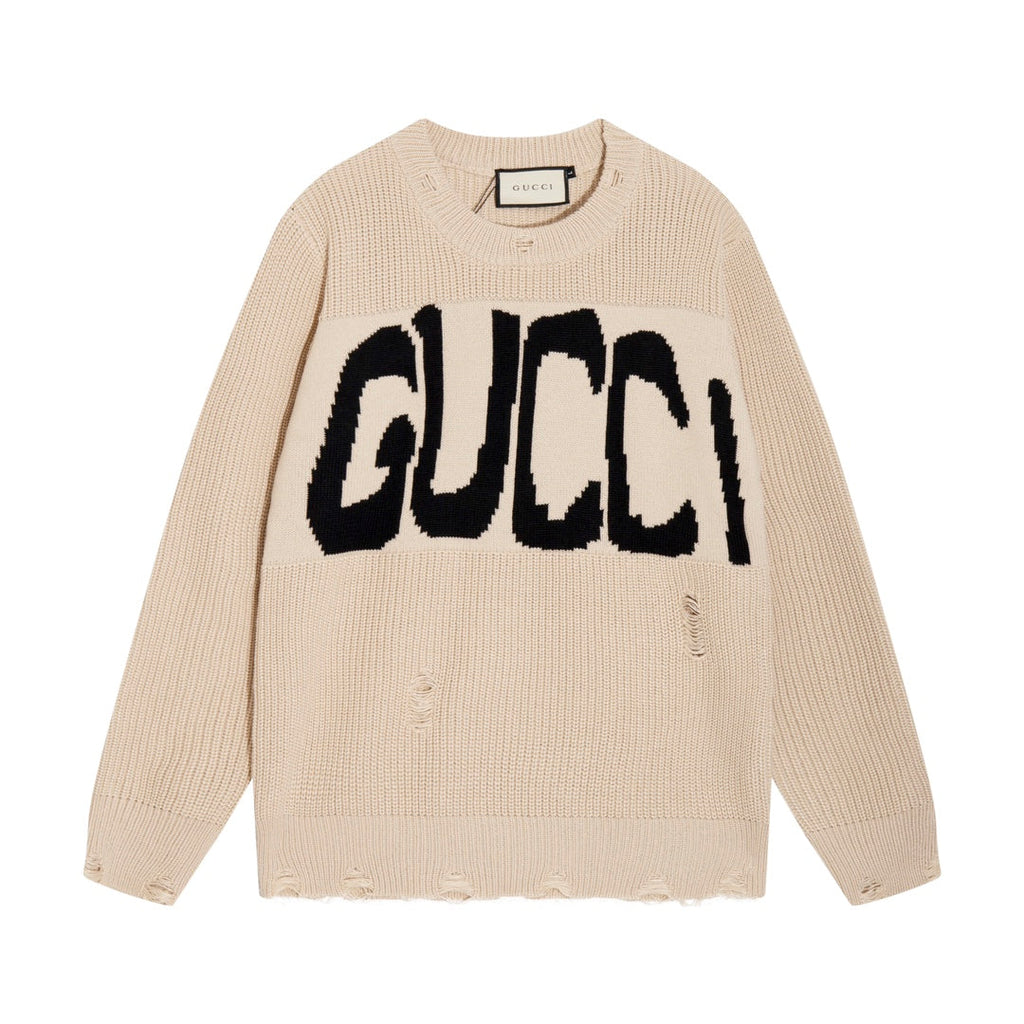 Exclusive Gucci Logo Print Sweater — Beige — Size S — Alternate View 9