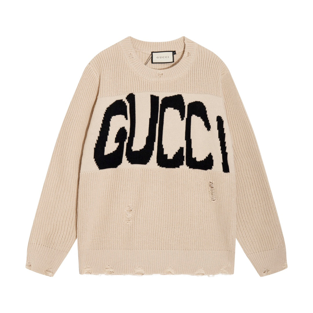 Exclusive Gucci Logo Print Sweater — Beige — Size S — Alternate View 9
